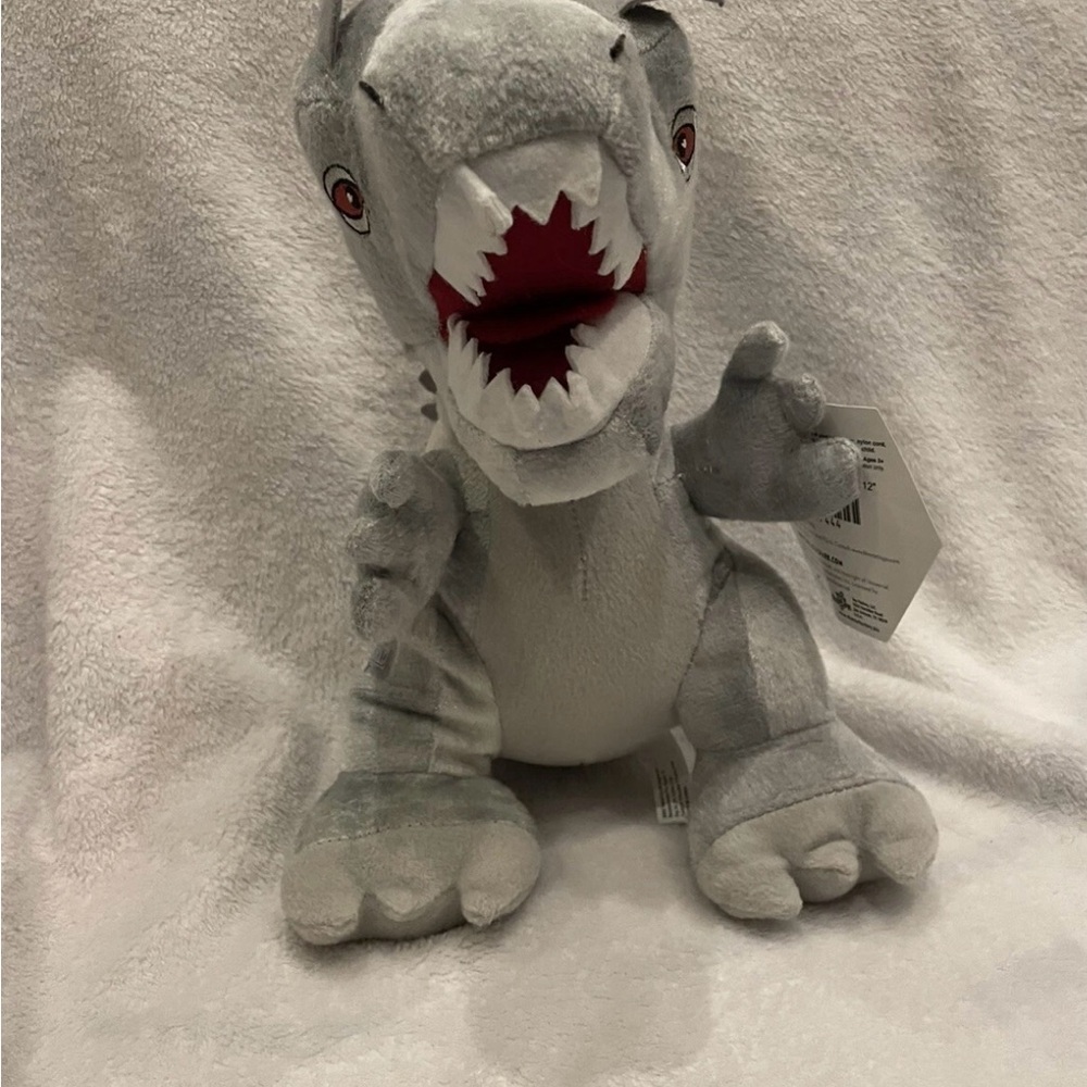 Jurassic World Gray Stuffed Dinosaur Toy 12” plush Jr Indominus Rex - Picture 2 of 7